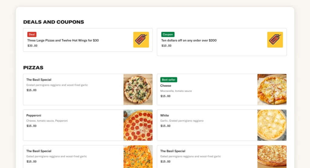 Highlight your top five best sellers