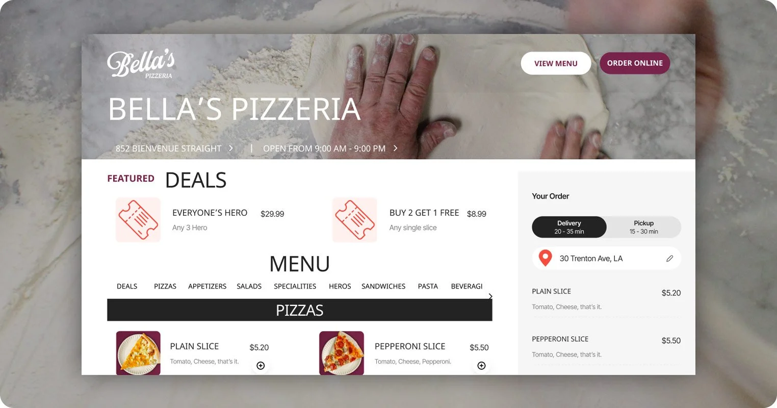 Slice's Presto custom website template